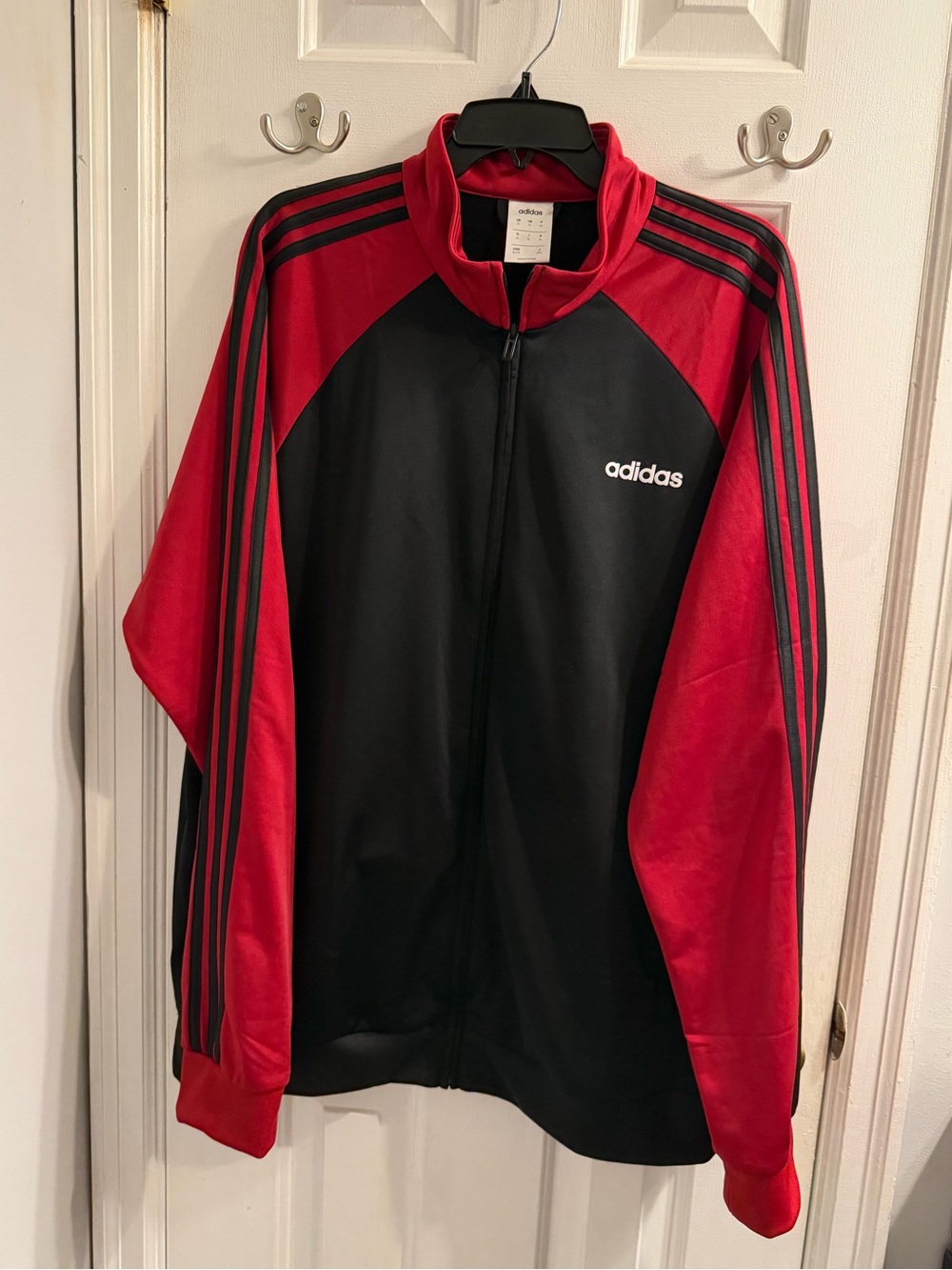 adidas Red and Black Lightweight Track Jacket XL